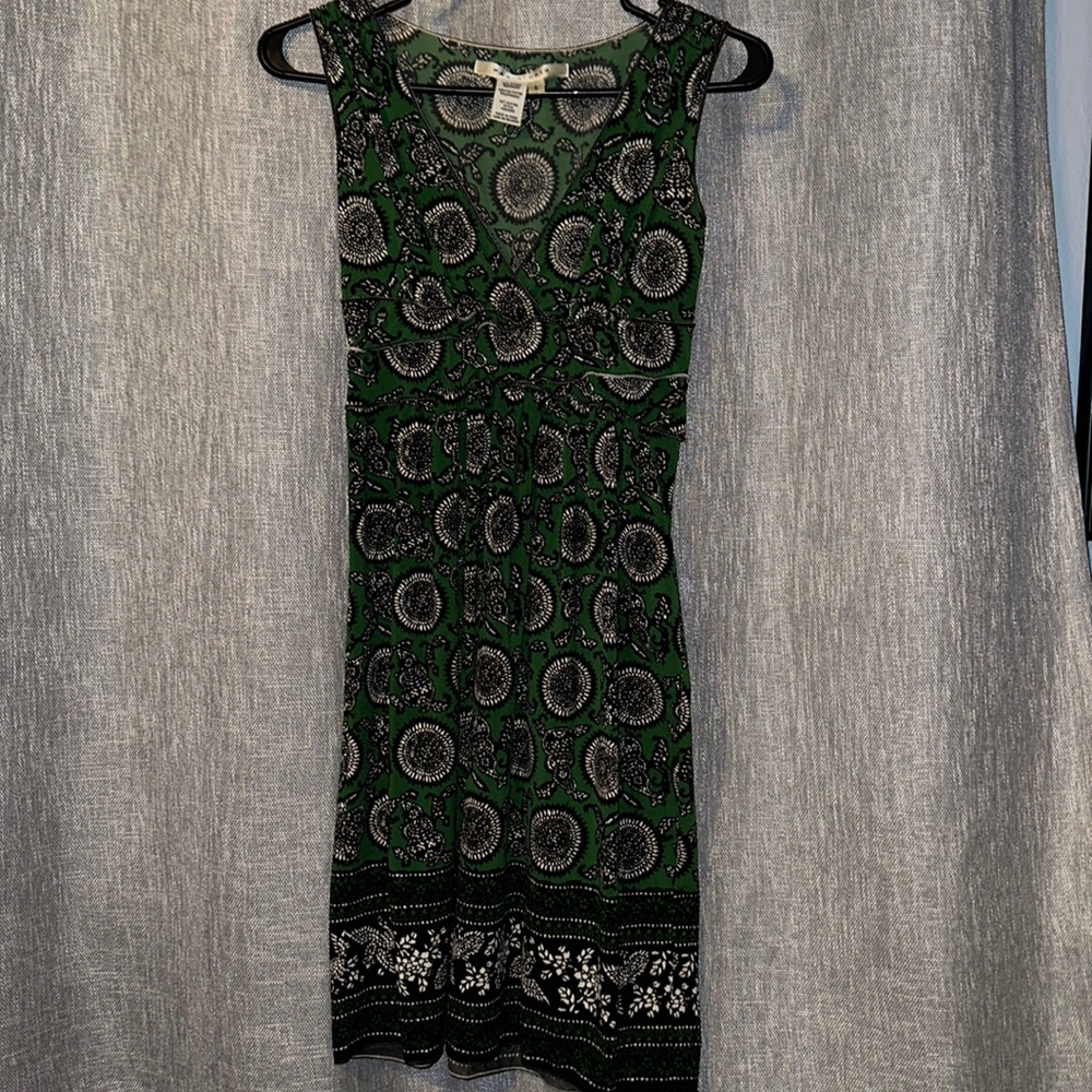 MAX STUDIO GREEN/BLACK/WHITE DRESS SIZE SMALL